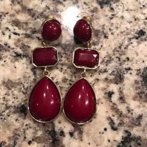 Red and Gold Statement Earrings